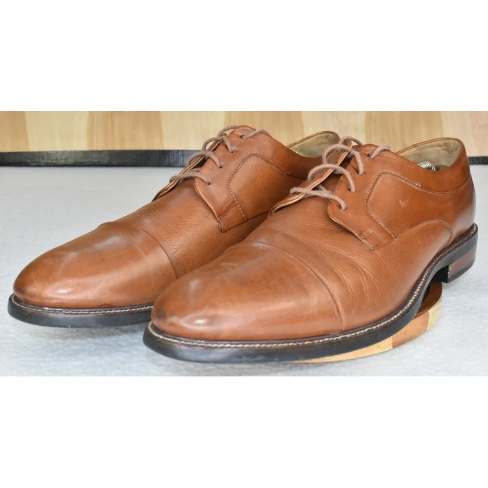 Cole Haan Grand.Os Warren Men Dress Shoes Size 11 W Cap-Toe Oxford Brown Leather